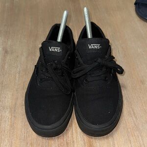Vans Kids Black Canvas Low-Top Sneakers